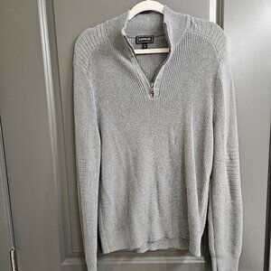 Express gray quarter zip sweater size M